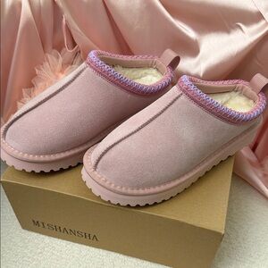 Mishansha Blush Pink Cozy Slip-Ons